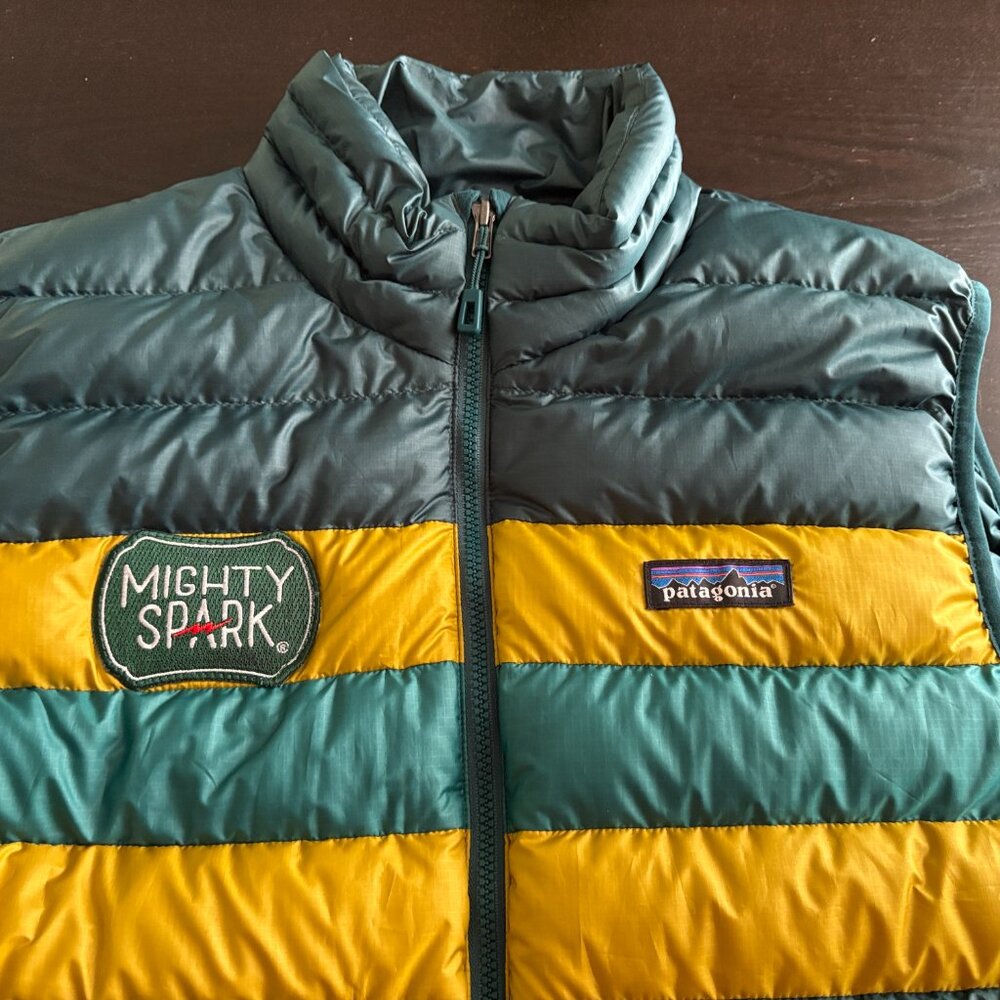Patagonia Teal and Yellow Puffer Vest (like-new) - Picture 2 of 6